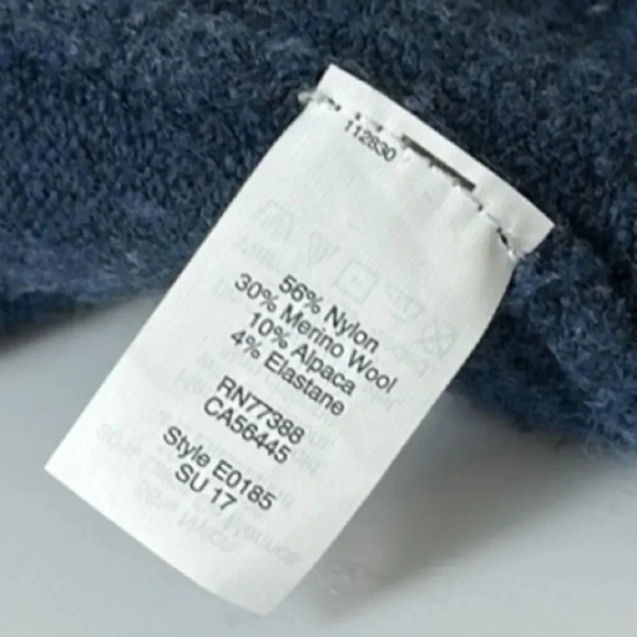 Madewell Ryder Navy Blue Alpaca Marino Wool Blend Open Front Pocket Cardigan - Picture 5 of 5